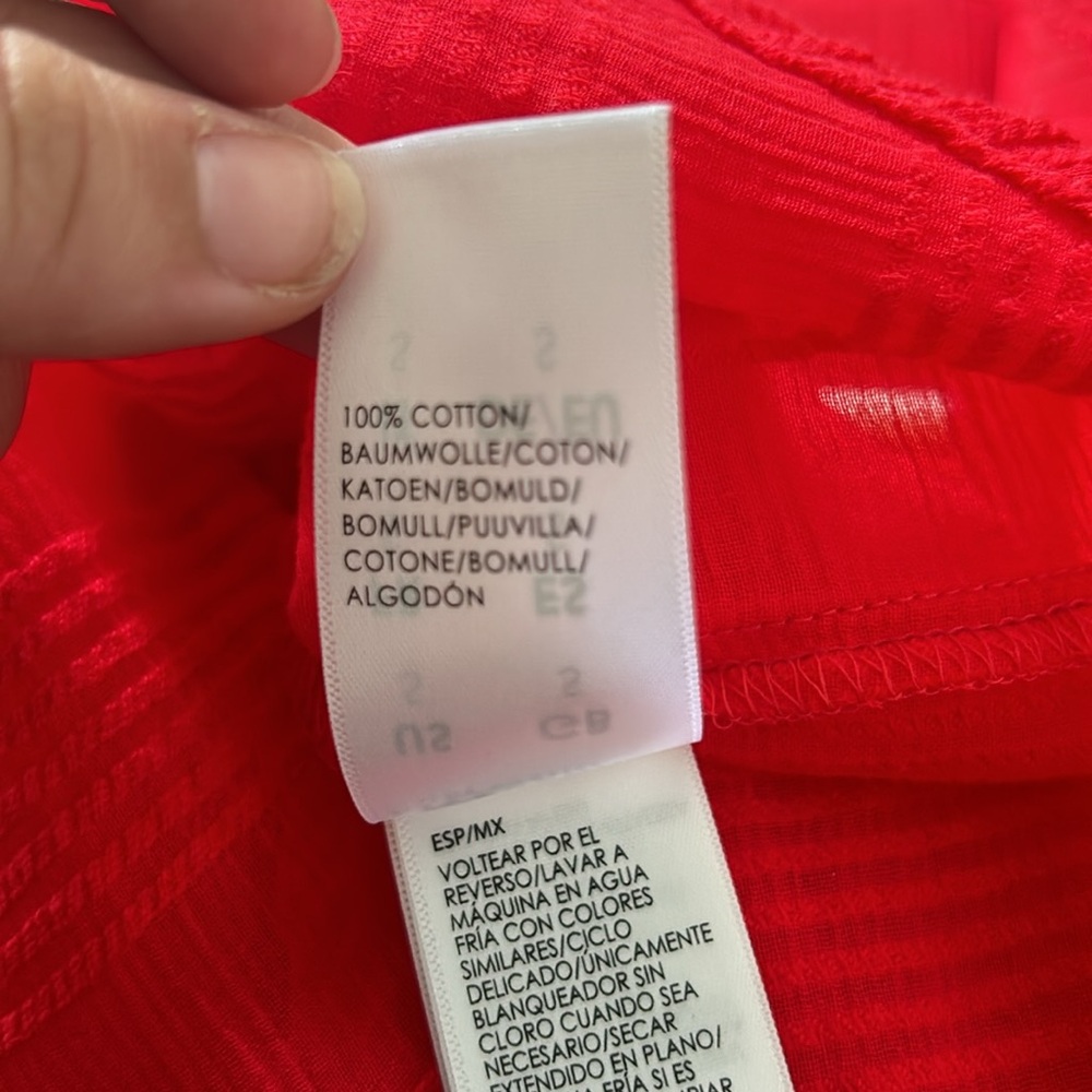 NWT Liverpool Los Angeles Women’s Red Long-Sleeve Collared Blouse S - Picture 9 of 10